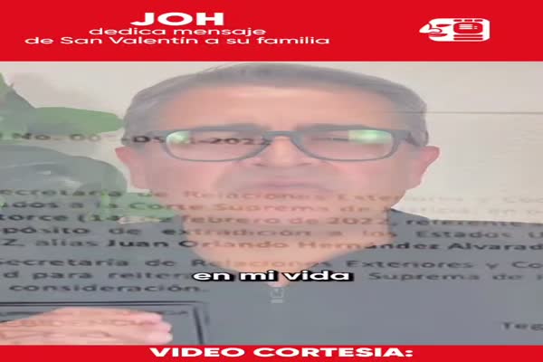 "JOH" dedica emotivo mensaje de San Valentín a su familia, en el que recuerda también su detención