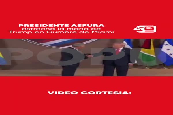 Presidente Asfura y Donald Trump se estrechan la mano en la "Cumbre del Escudo de las Américas"