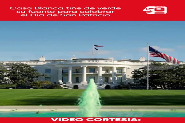 Casa Blanca tiñe de verde su fuente para celebrar el Día de San Patricio
